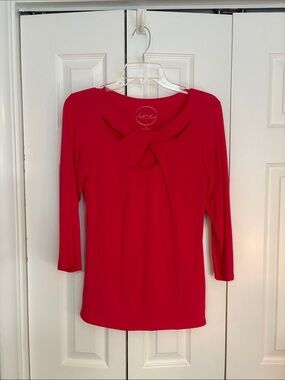 INC International Concepts Bright pink Knot-Front Long Sleeve Top